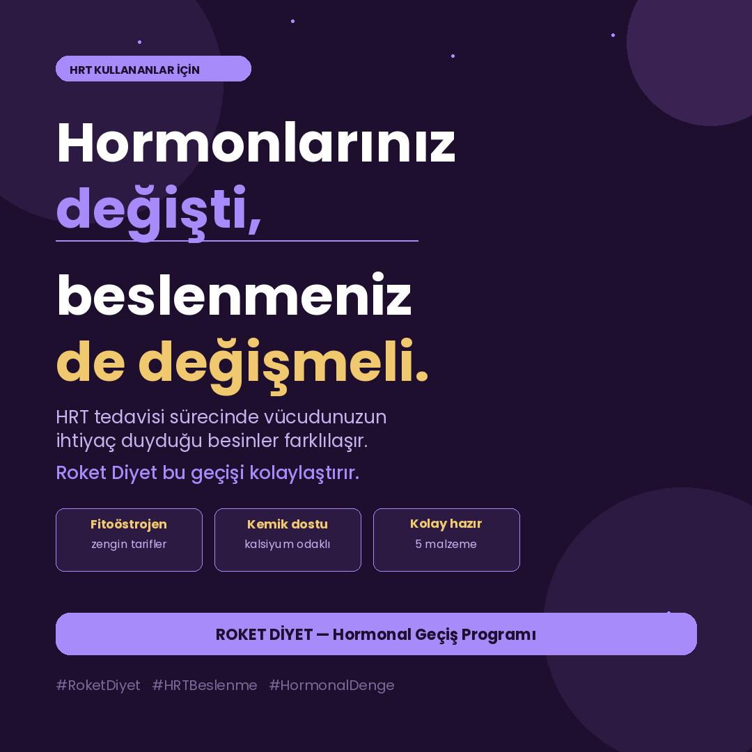 HRT tedavisi diyet kilo verme