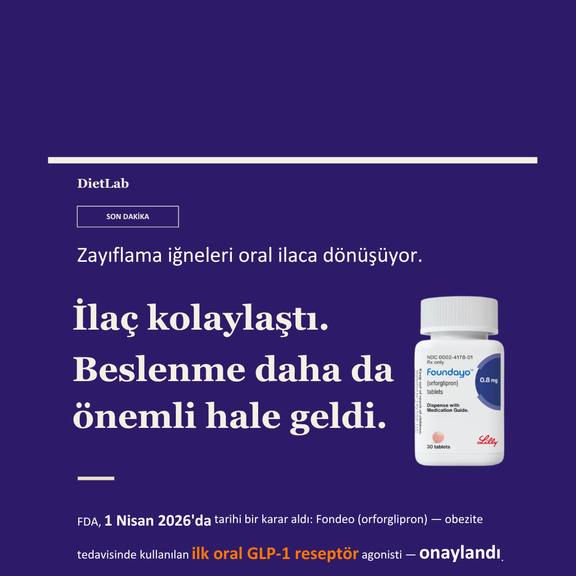 Zayıflama İğneleri Oral İlaca Dönüşüyor: İlaç Kolaylaştı, Beslenme Daha da Önemli Hale Geldi